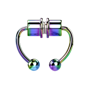 Fake Septum Magnet farbig Circular Barbell mit zwei Kugeln