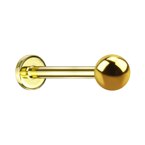 Micro labret placcato oro con sfera