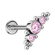 Micro Labret sans filetage argenté au centre avec...