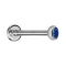 Micro labret internal thread silver with hemisphere crystal dark blue