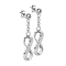 Stud earrings silver ball pendant infinity with crystals