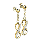 Orecchini a perno placcati oro con pendente a sfera...