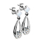 Stud earrings silver shell cross pendant teardrop with crystal