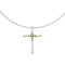 Chaîne argent pendentif croix avec cristal