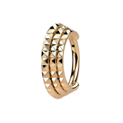 Micro segment ring hinged rose gold lateral three lines...