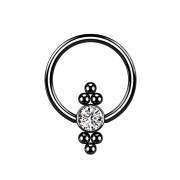 Ball Closure Ring schwarz Scheibe Kristall und Kugeln