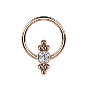 Ball Closure Ring rose gold disk crystal and balls