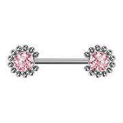 Palline solari Threadless Barbell in argento con...