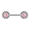 Palline solari Threadless Barbell in argento con cristalli rosa