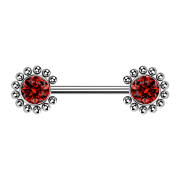 Palline solari Threadless Barbell argento con cristallo...