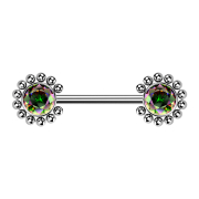 Palline solari Threadless Barbell argento con cristallo...