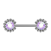 Palline solari Threadless Barbell argento con cristallo...