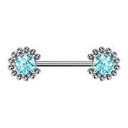 Palline parasole Threadless Barbell argento con cristallo...