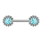 Palline parasole Threadless Barbell argento con cristallo acqua