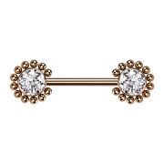 Threadless Barbell, baubles solari in oro rosa con...