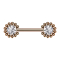 Threadless Barbell, baubles solari in oro rosa con cristalli argentati