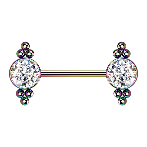 Palline colorate Threadless Barbell con cristallo dargento