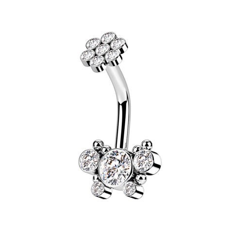 Banane femelle argent fleur de cristal et papillon