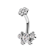 Banane femelle argent fleur de cristal et papillon