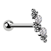 Micro bilanciere argento con sfera due cristalli argento...