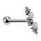 Micro Barbell argenté avec boule deux cristaux argentés et boules