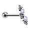 Micro Barbell argent avec boule deux cristaux multicolores et boules
