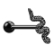 Micro barbell black with ball and snake