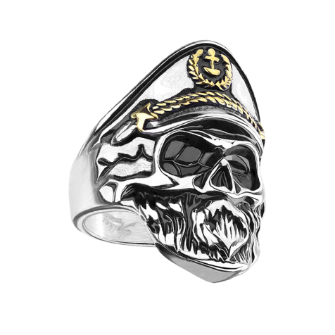 Ring silver pirate skull