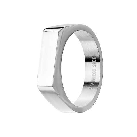 Bague argent carré plat mince