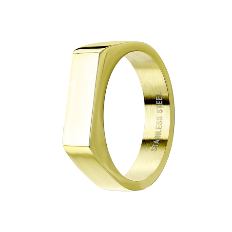 Ring gold-plated square flat thin