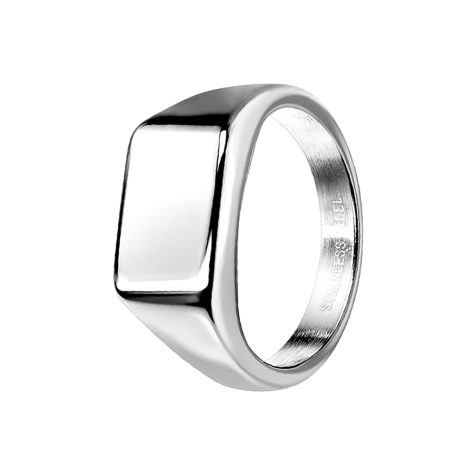 Ring silver square flat