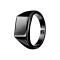 Anello nero quadrato piatto