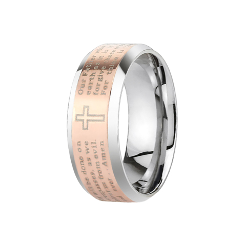 Ring silber Vaterunser rosegold
