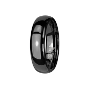 Anneau noir poli miroir