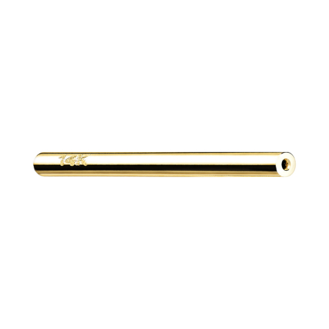 Micro threadless barbell bar 14k gold
