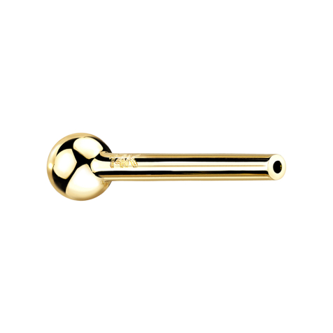 Micro threadless barbell bar 14k gold with ball