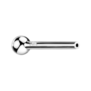 Micro threadless barbell bar 14k white gold with ball