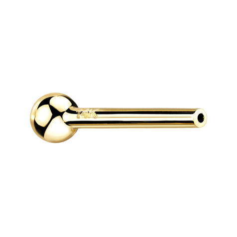 Barre Micro Threadless Barbell en or 14k avec boule