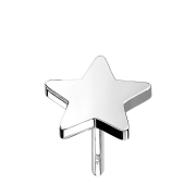 Threadless star 14k white gold