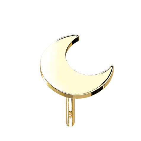 Threadless moon 14k gold