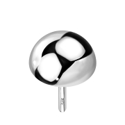 Threadless dome 14k white gold