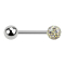 Micro barbell silver with ball and crystal ball multicolor epoxy protective layer