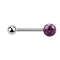 Micro Barbell argent avec boule et boule de cristal violet époxy de protection