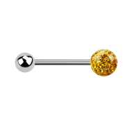 Micro barbell silver with ball and crystal ball topaz...