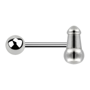 Barbell argent avec boule et pénis
