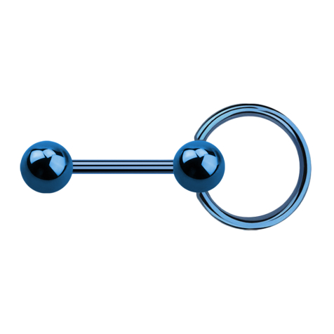 Barbell blu scuro con anello di chiusura a sfera e palla