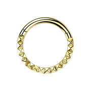 Micro segment ring hinged gold-plated angled pattern