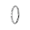 Foldable micro segment ring, silver, with pyramids and crystals on the side, silver