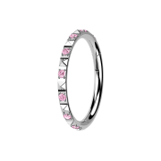 Micro bague segmentée pliable argentée avec...