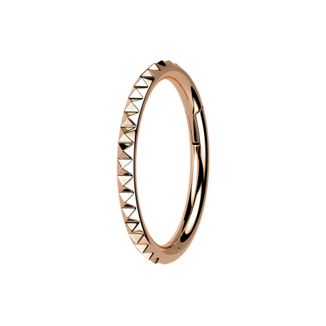 Anello micro segmentato pieghevole in oro rosa con piramidi laterali